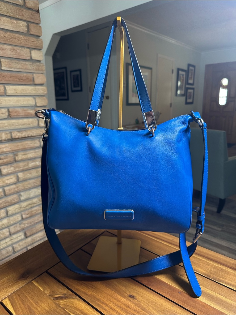 Marc Jacobs  Ligero Ninja Blue Leather Shoulder Bag